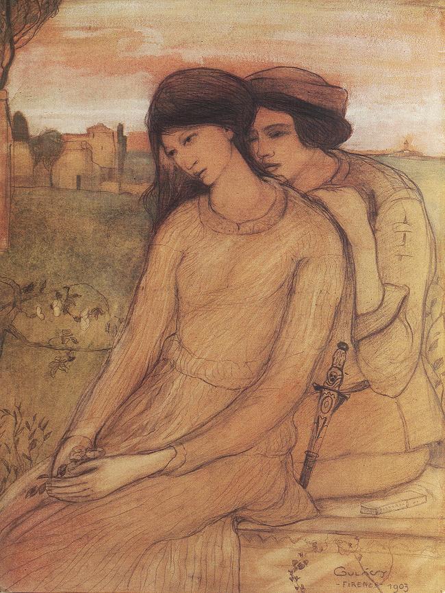 Francesca da Rimini and Paolo Malatesta (1903) - Lajos Gulácsy Tablo
