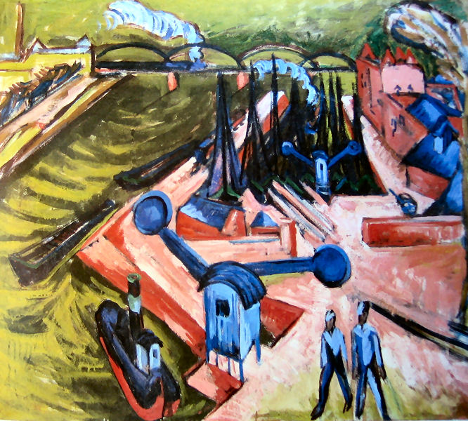Frankfurter Westhafen (1916) - Ernst Ludwig Kirchner Tablo