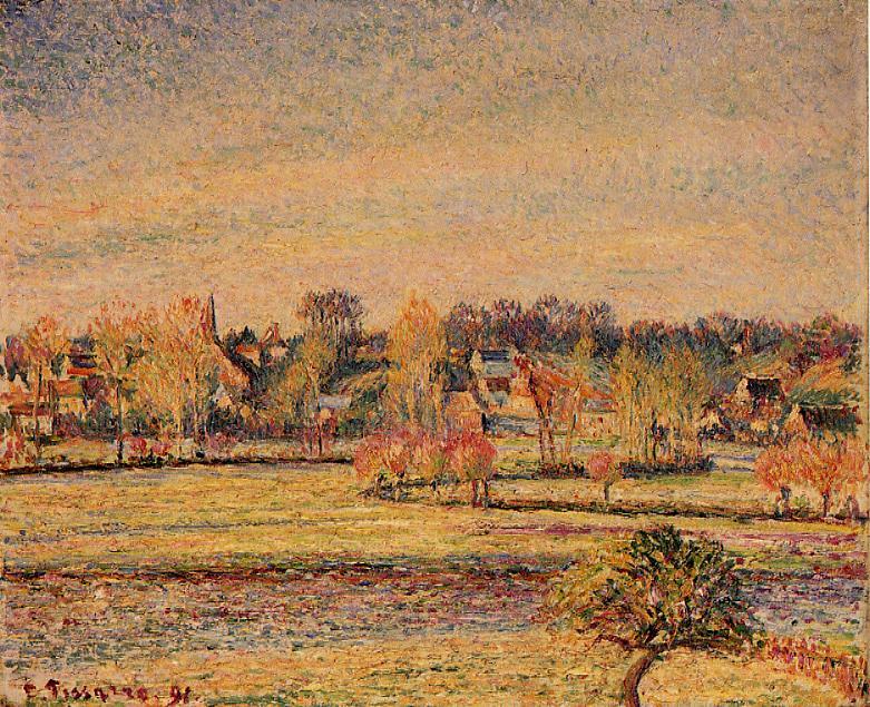 Frost, View fom Bazincourt (1891) - Camille Pissarro Tablo