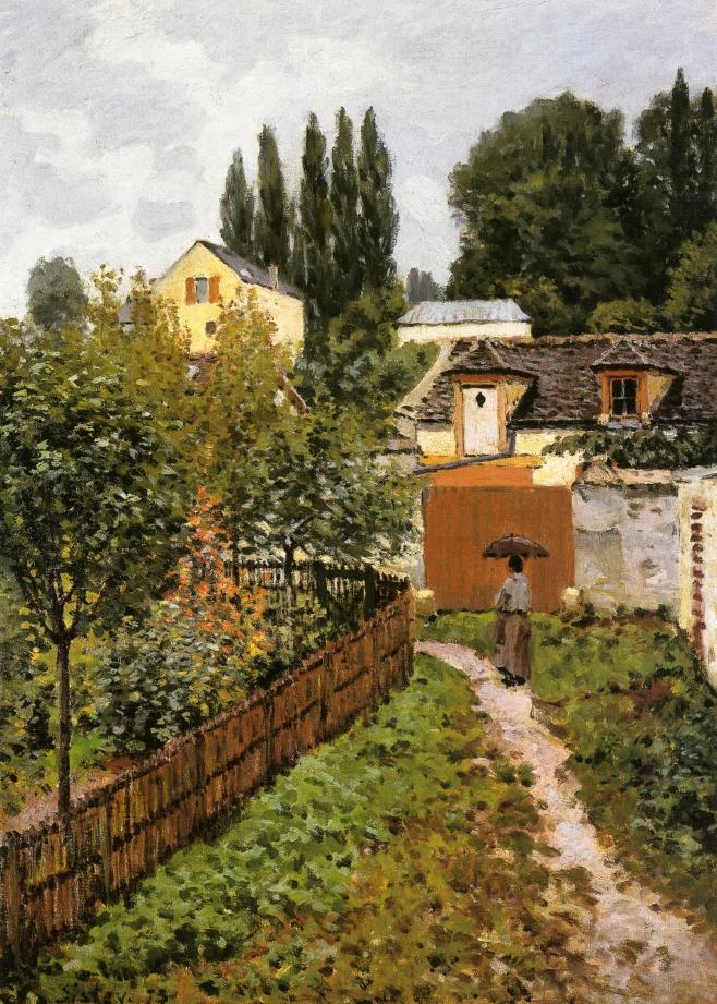 Garden Path in Louveciennes (Chemin de l Etarch) (1873) - Alfred Sisley Tablo