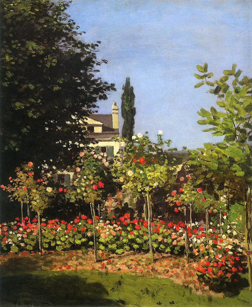 Garden in Bloom at Sainte Addresse (1866) - Claude Monet Tablo