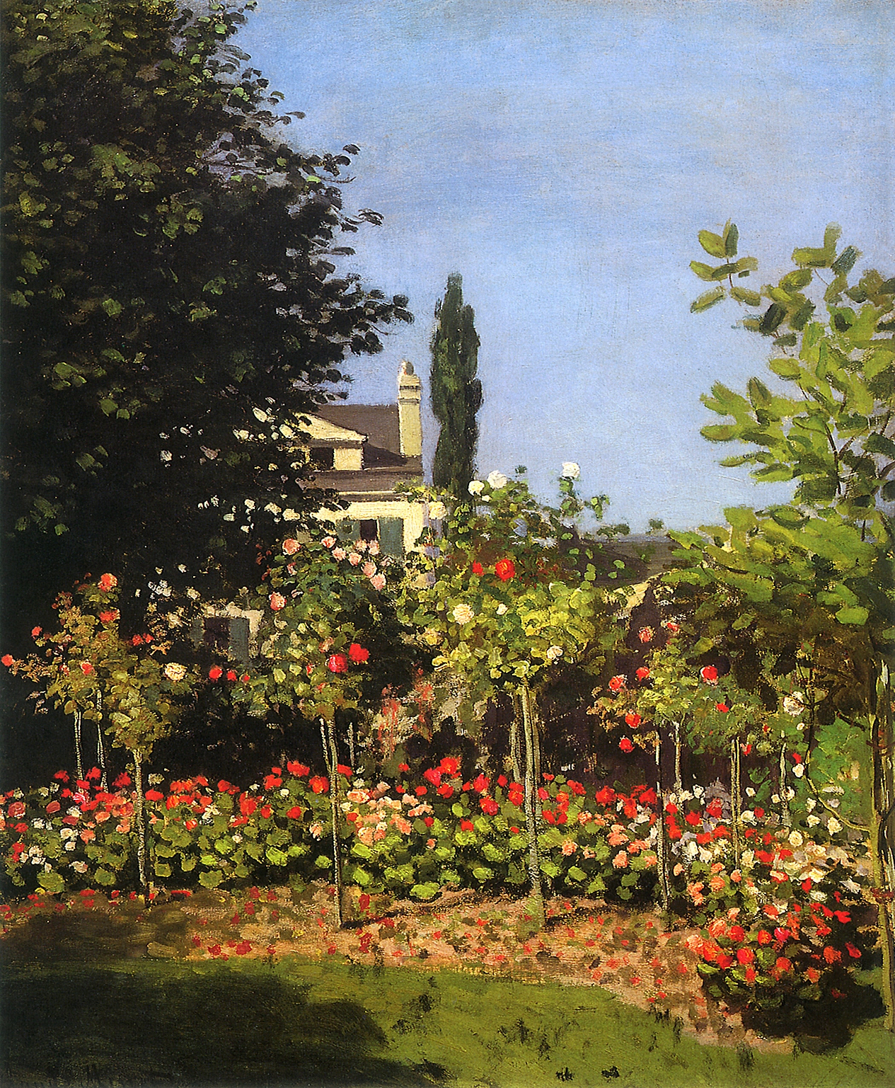 Garden in Bloom at Sainte Addresse (1866) - Claude Monet Tablo