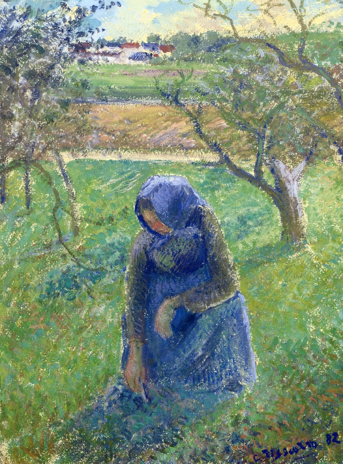 Gathering Herbs (1882) - Camille Pissarro Tablo