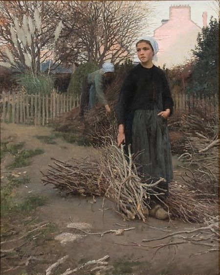 Gathering Wood (1892) - Edward E. Simmons Tablo