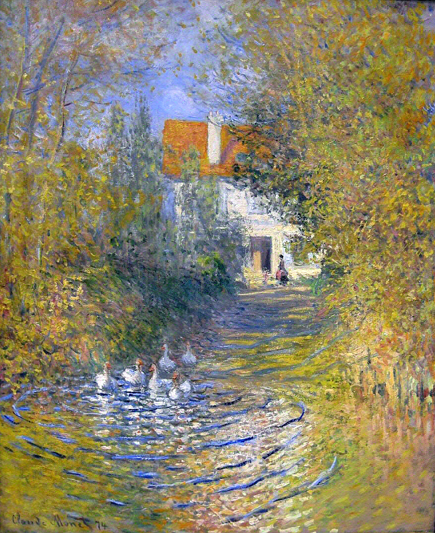 Geese in the creek (1874) - Claude Monet Tablo