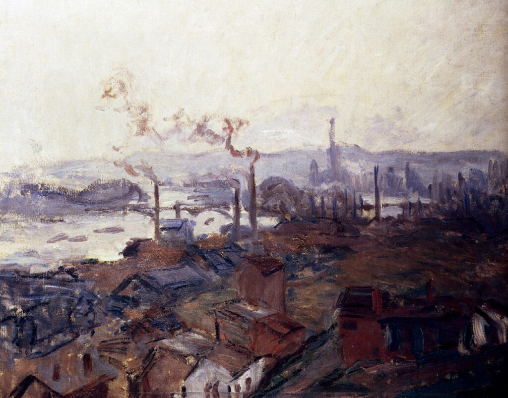 General View Of Rouen From St.Catherines Bank (1892) - Claude Monet Tablo
