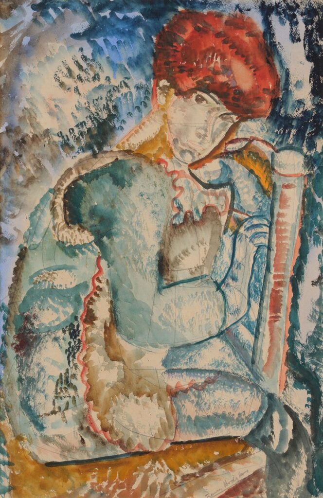 Girl Seated on a Chair (1927) - Frances Hodgkins Tablo