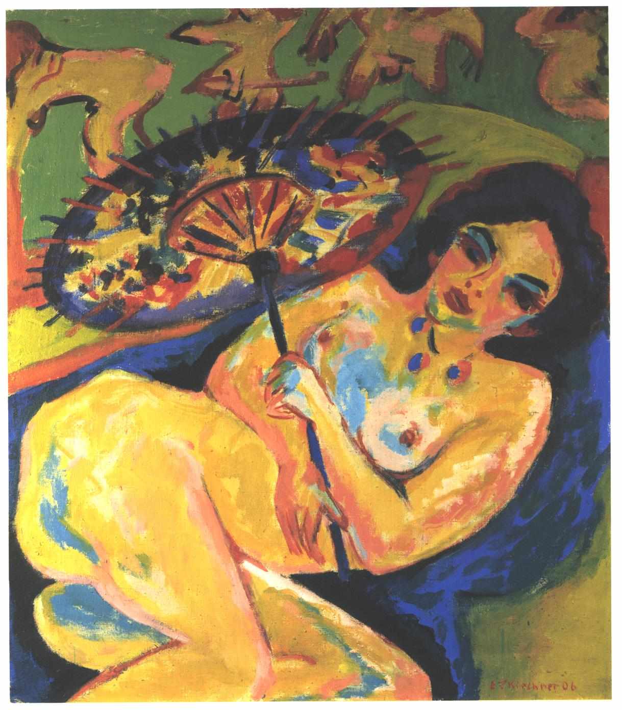 Girl Under a Japanese Parasol (1909) - Ernst Ludwig Kirchner Tablo