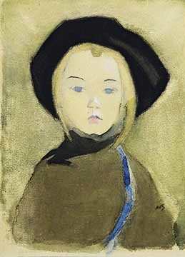 Girl With Blue Ribbon (1943) - Helene Schjerfbeck Tablo