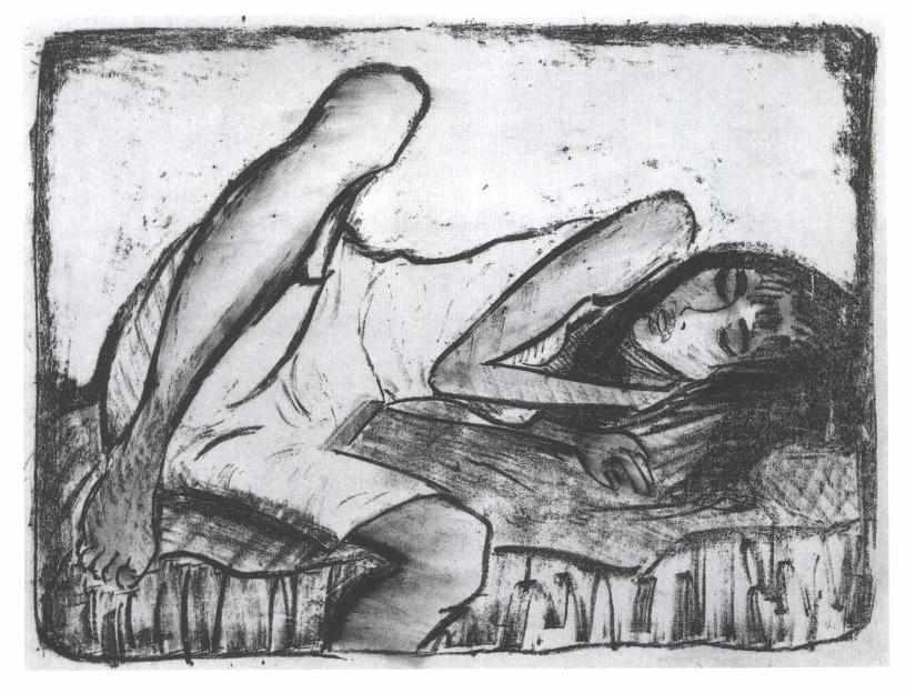 Girl at a Lounger - Otto Mueller Tablo
