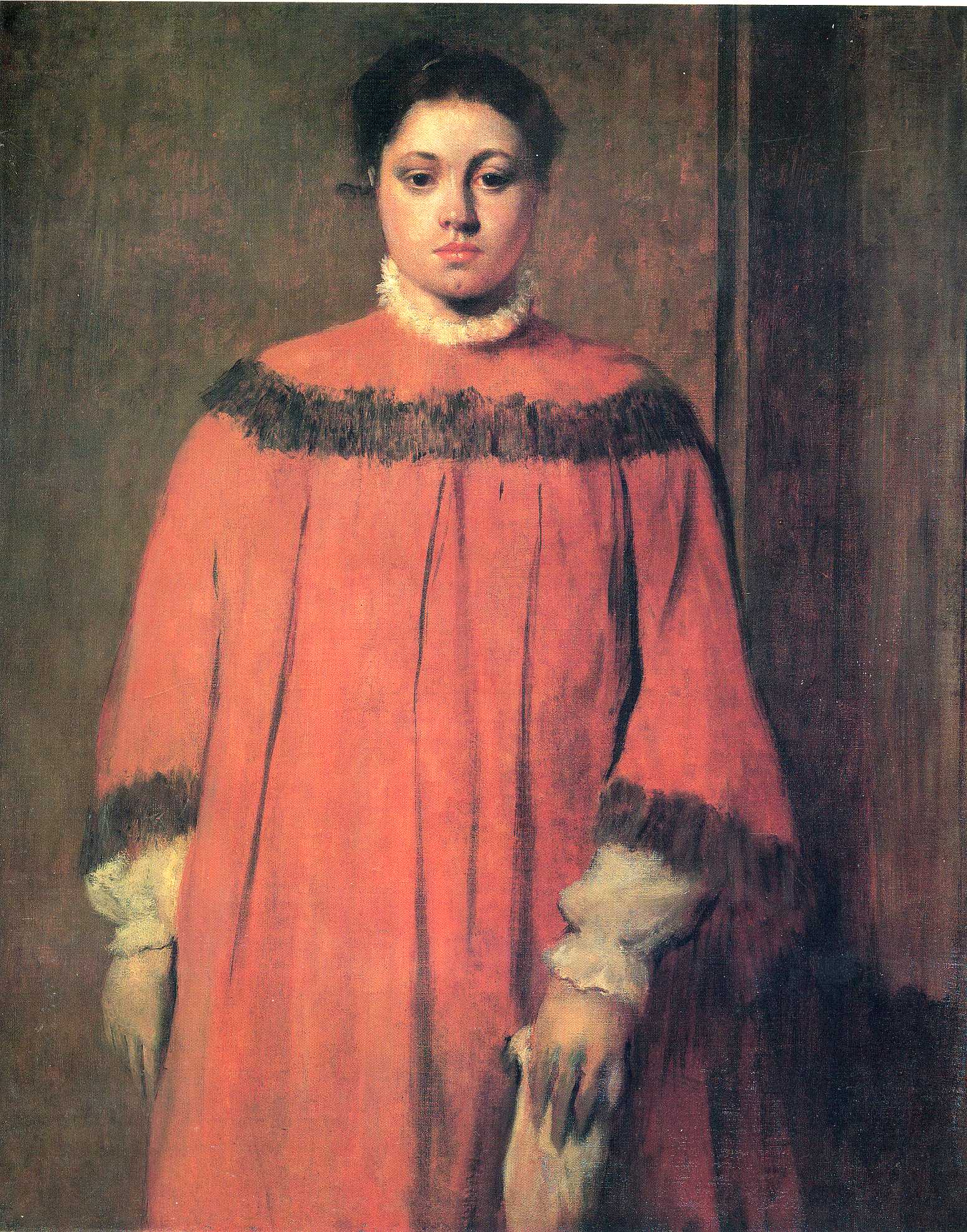 Girl in Red (1866) - Edgar Degas Tablo