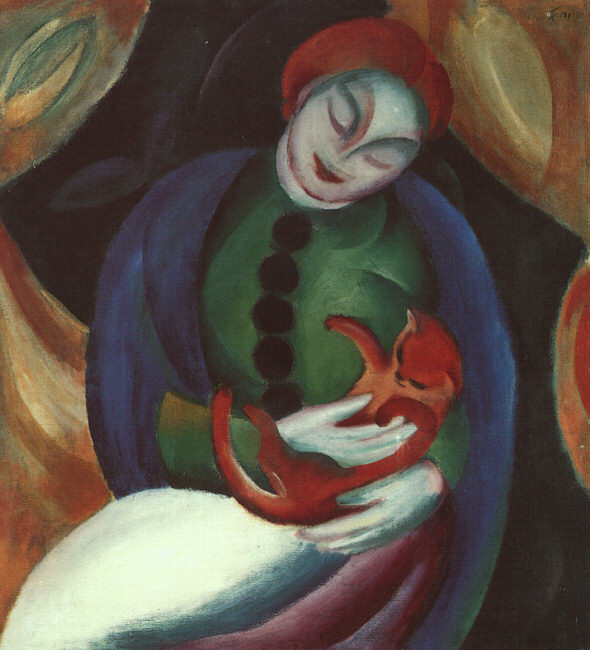 Girl with Cat II (1912) - Franz Marc Tablo