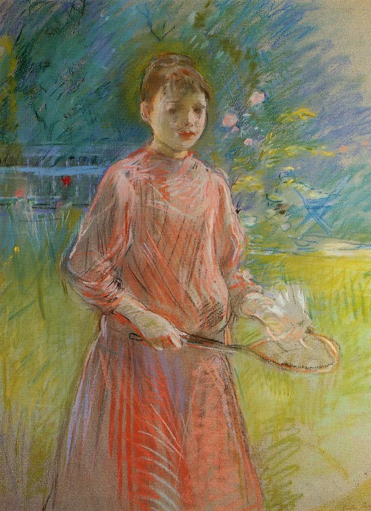 Girl with Shuttlecock (also known as Jeanne Bonnet) (1888) - Berthe Morisot Tablo