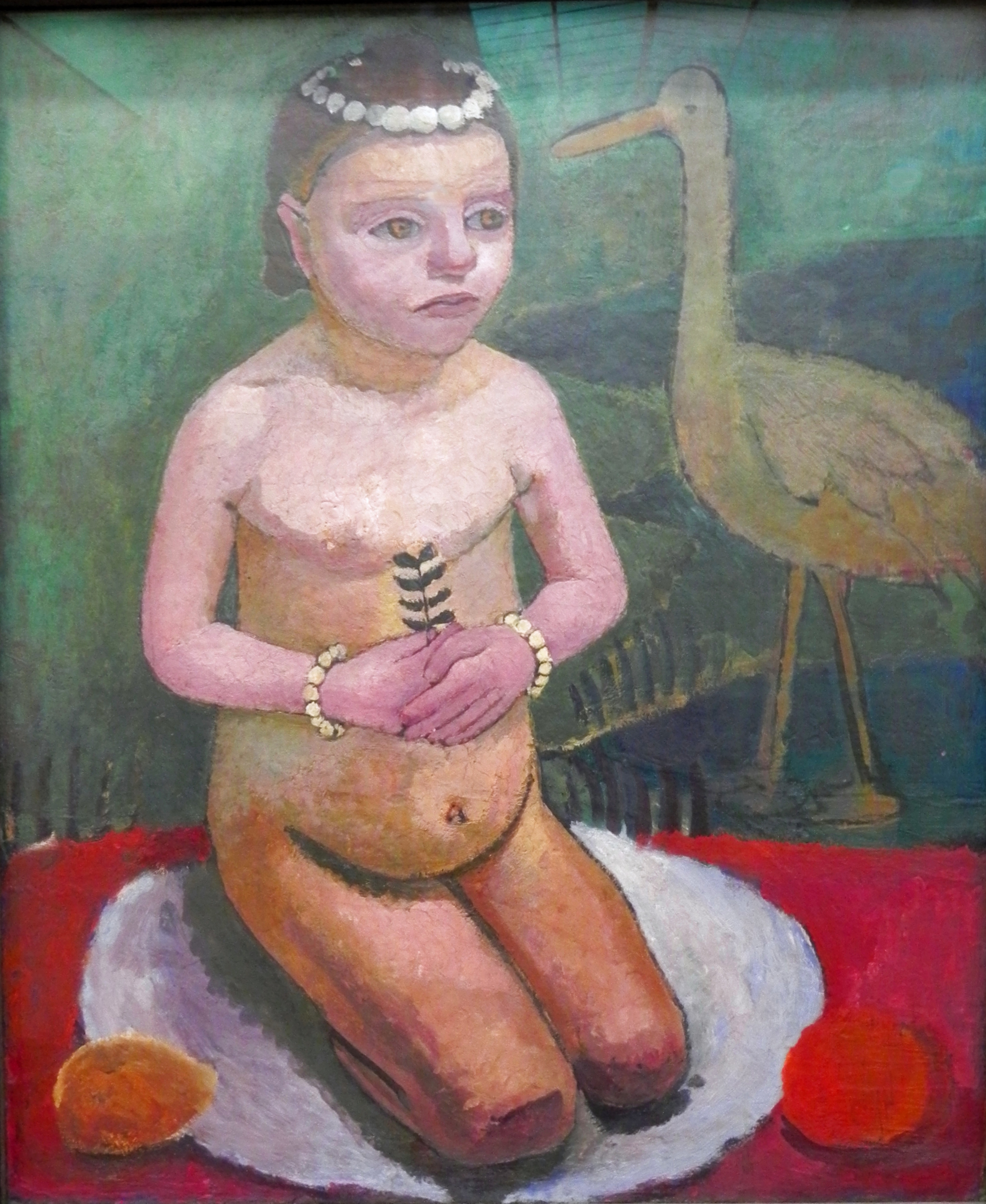 Girl with Stork (1906) - Paula Modersohn-Becker Tablo