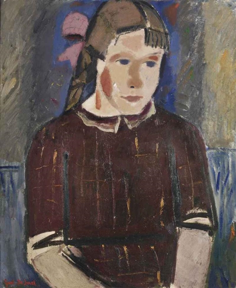 Girl with a pink ribbon (1935) - Gustave De Smet Tablo