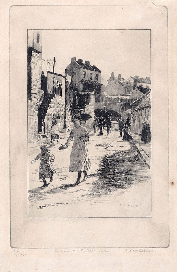 Gloucester Street, The Rocks, Sydney (1893) - Julian Ashton Tablo