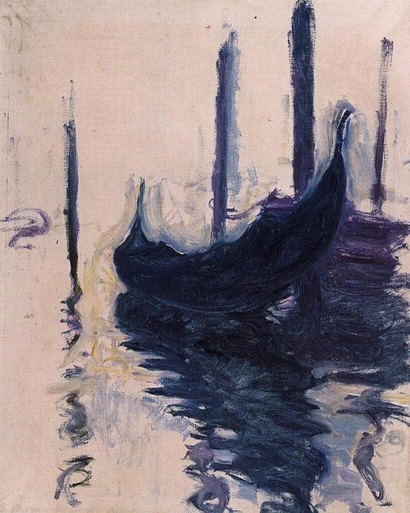 Gondola in Venice (1908) - Claude Monet Tablo