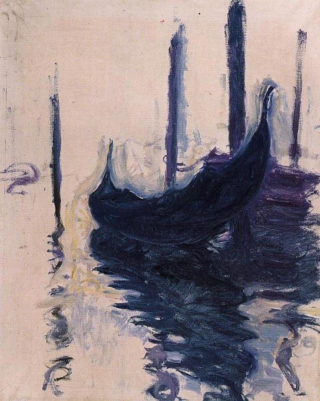 Gondola in Venice (1908) - Claude Monet Tablo