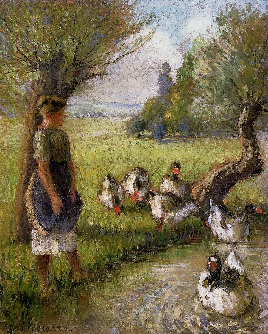 Goose Girl (1890) - Camille Pissarro Tablo