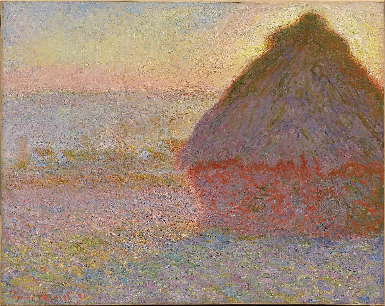Grainstack (Sunset) (1891) - Claude Monet Tablo