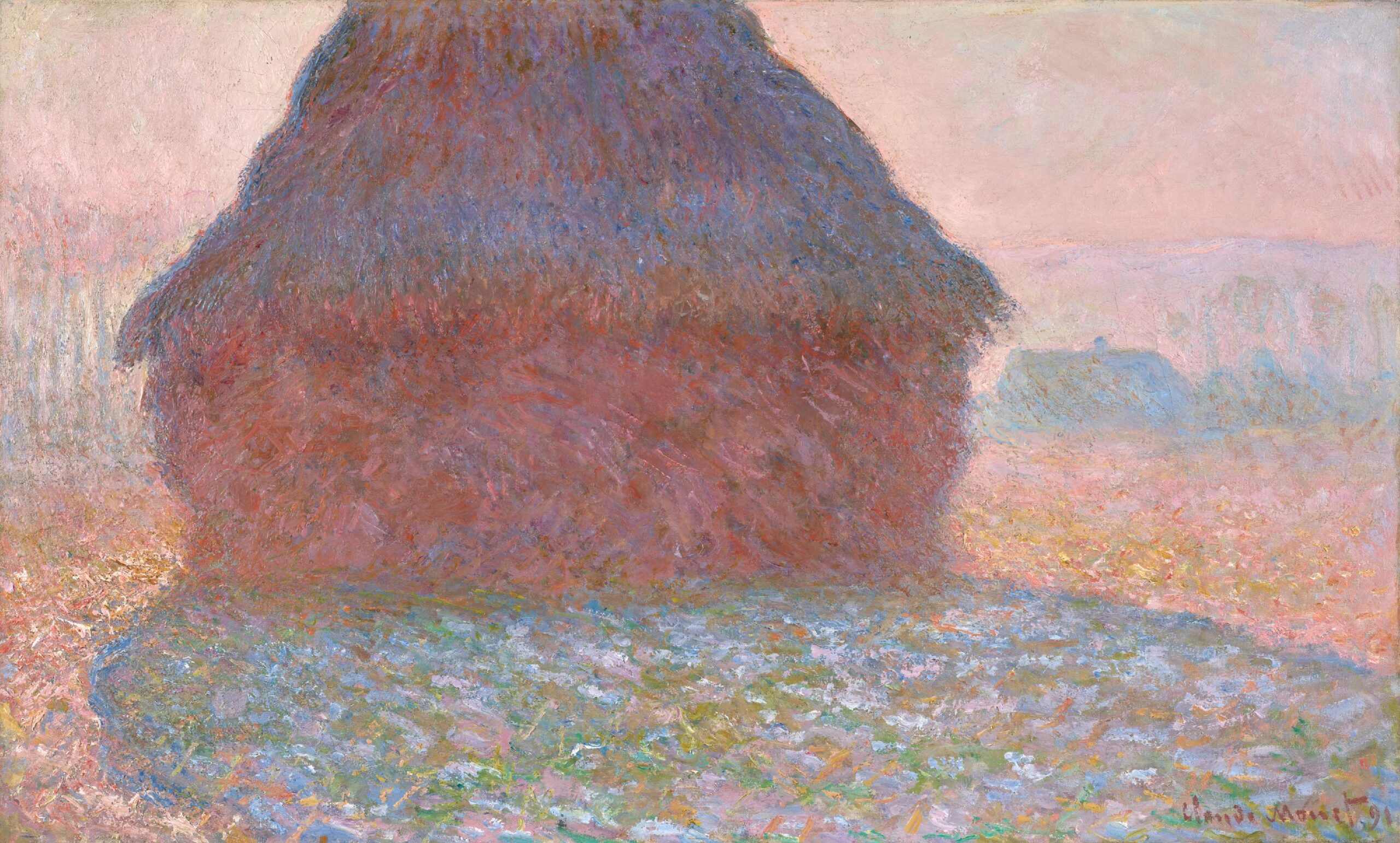 Grainstack in Sunshine (1891) - Claude Monet Tablo