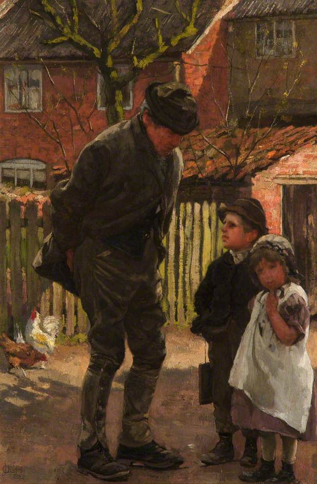 Grandad, She Does Not Want to Go to School (1883) - James Charles Tablo