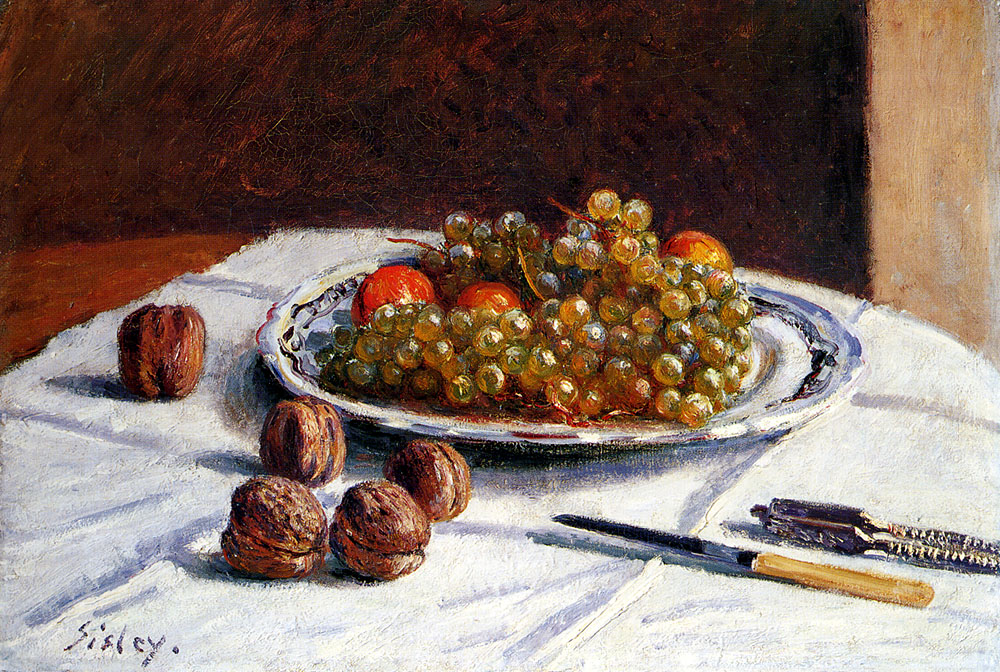 Grapes And Walnuts (1876) - Alfred Sisley Tablo