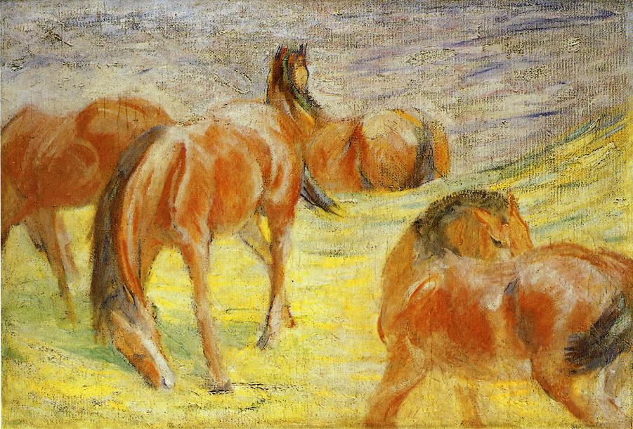 Grazing Horses (1910) - Franz Marc Tablo