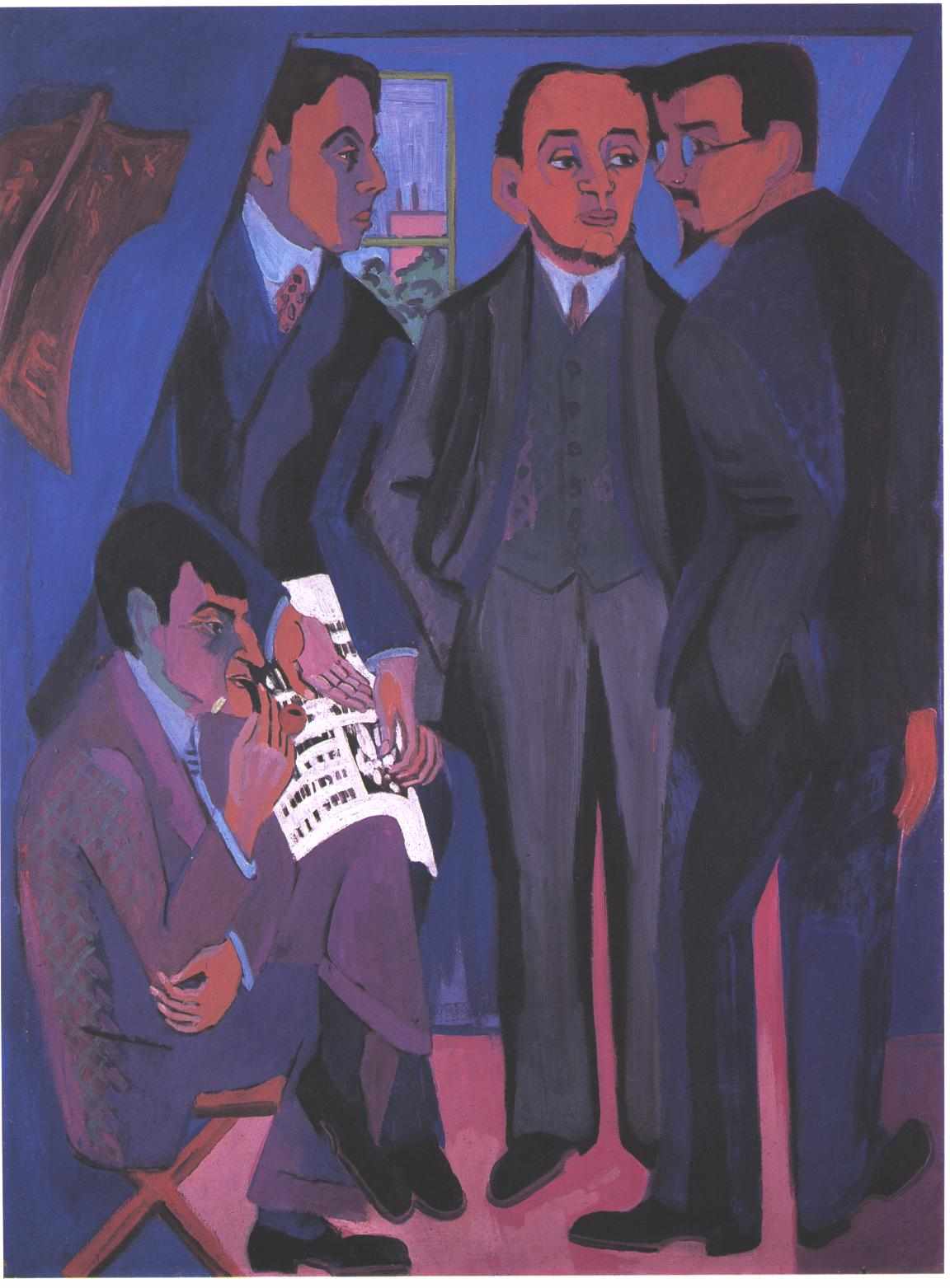 Group of Artists (1926) - Ernst Ludwig Kirchner Tablo