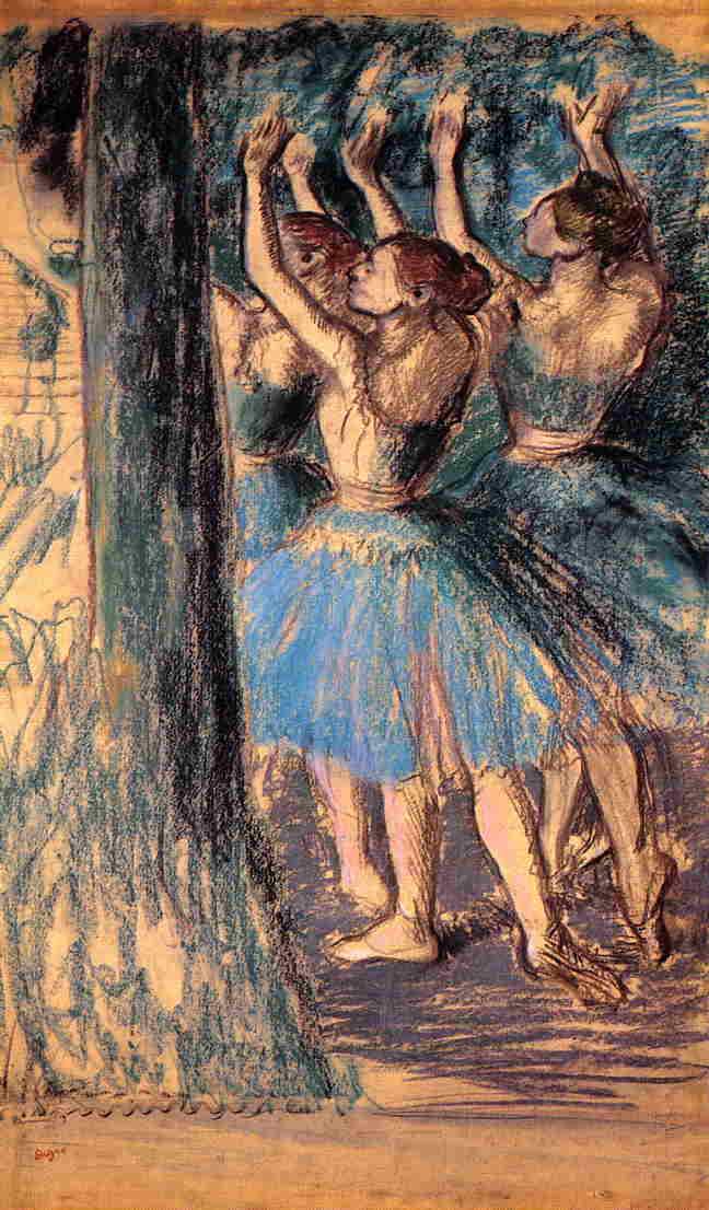 Group of Dancers, Tree Décor (1901) - Edgar Degas Tablo