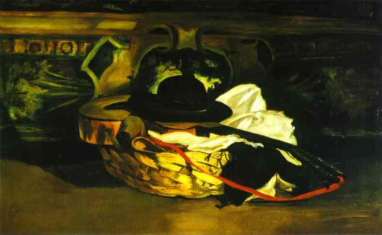 Guitar and Hat (1862) - Edouard Manet Tablo
