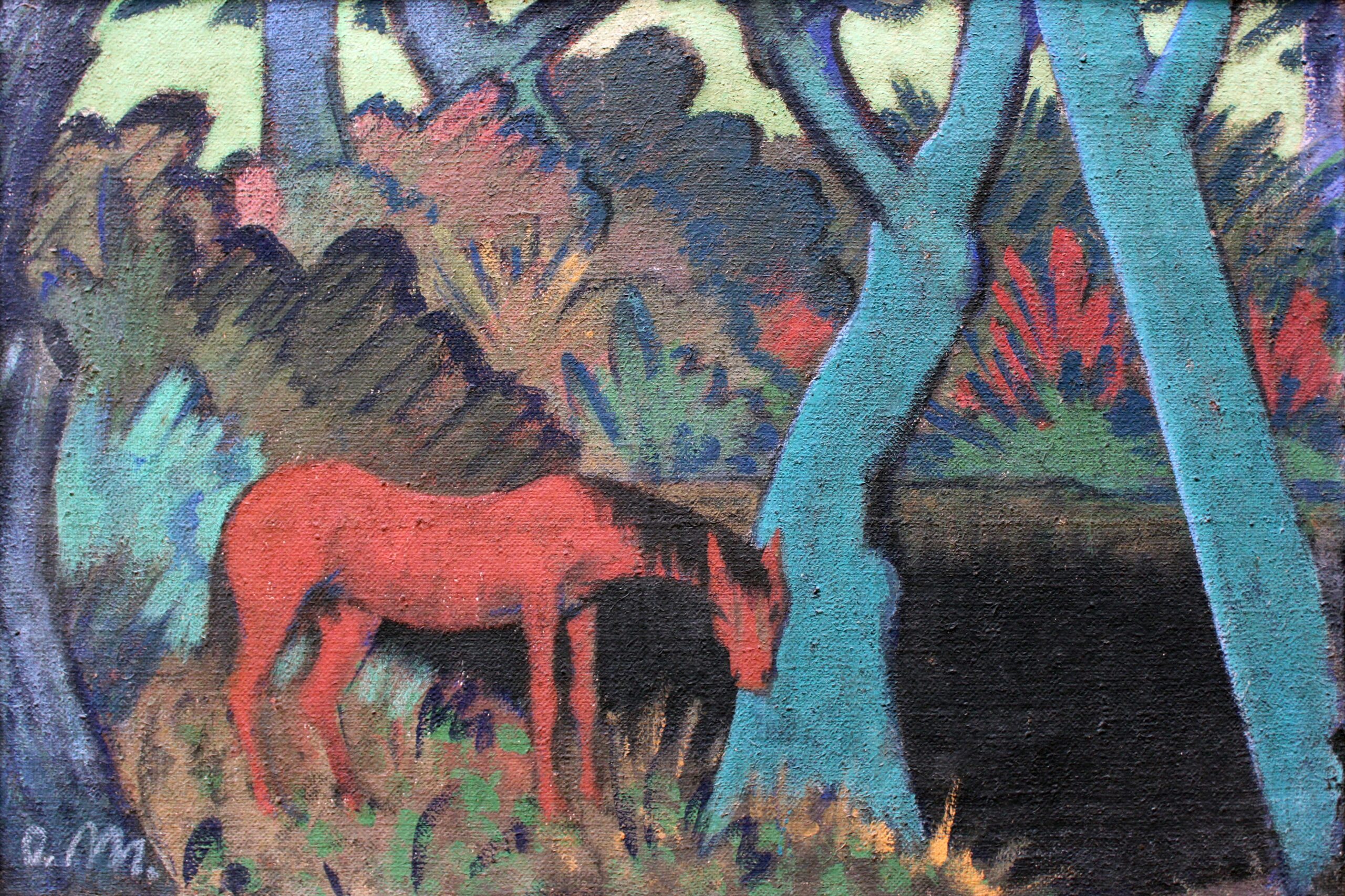 Gypsy Horse at Black Water (1928) - Otto Mueller Tablo