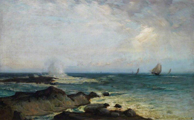 Half Tide Rocks, East Coast, Berwickshire (1892) - James Campbell Noble Tablo