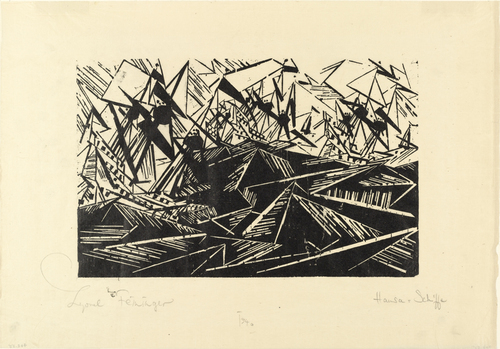 Hanseatic Ships (Hansaschiffe) (1919) - Lyonel Feininger Tablo