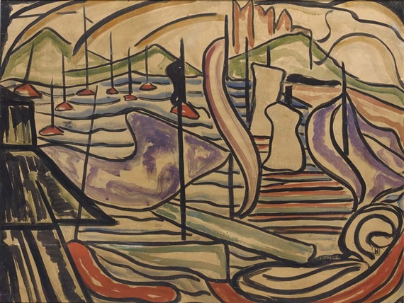 Harbor Scene (1915) - Jacoba van Heemskerck Tablo