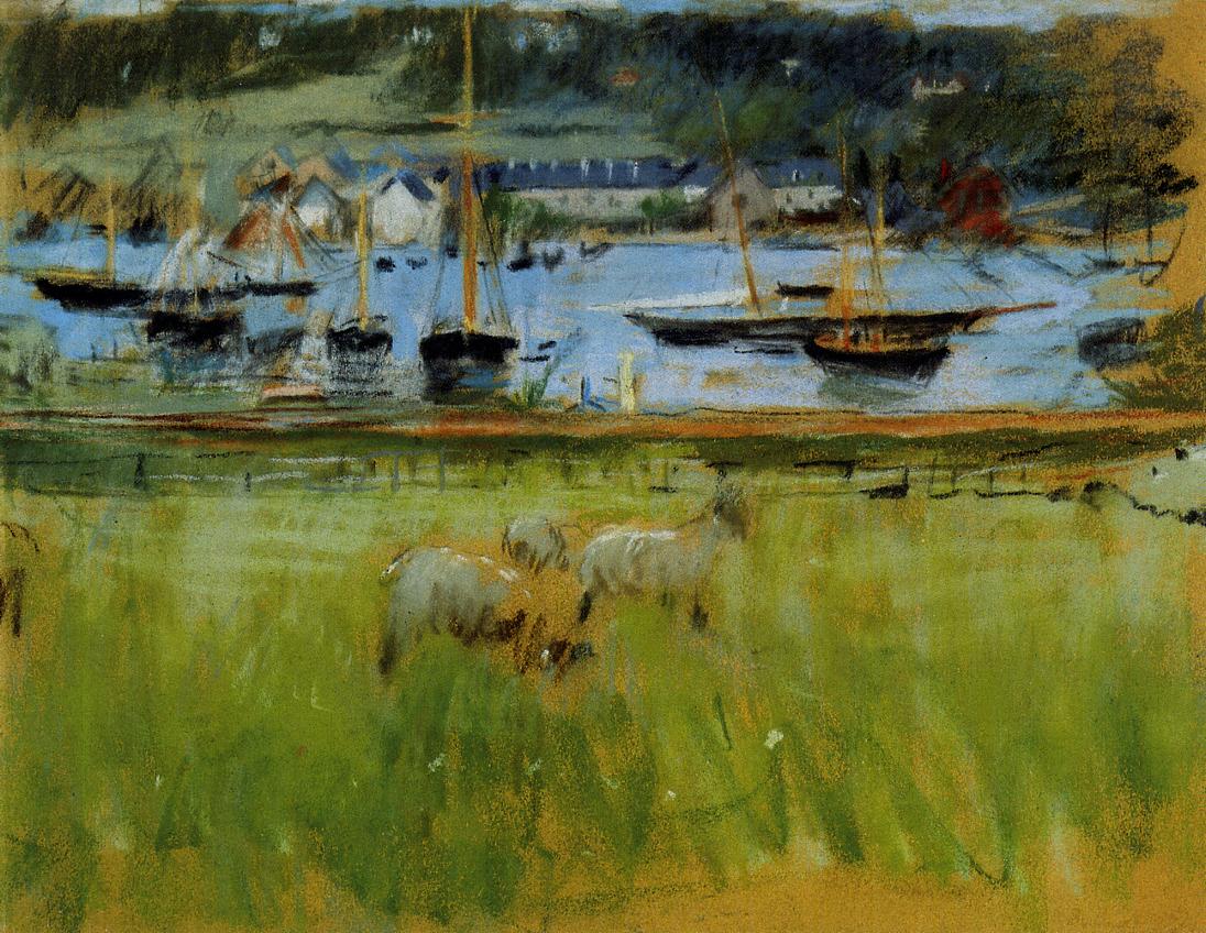 Harbor in the Port of Fecamp (1874) - Berthe Morisot Tablo