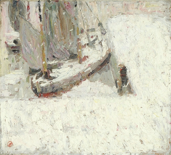 Harbour Under Snow (1908) - Gustave De Smet Tablo