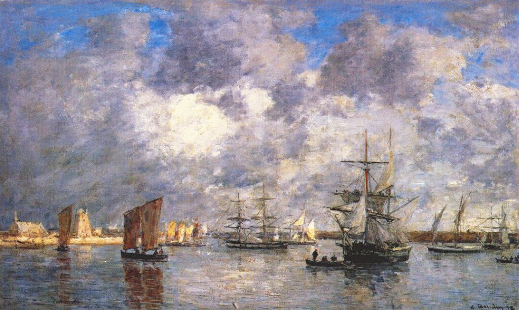Harbour at Camaret (1872) - Eugène Boudin Tablo