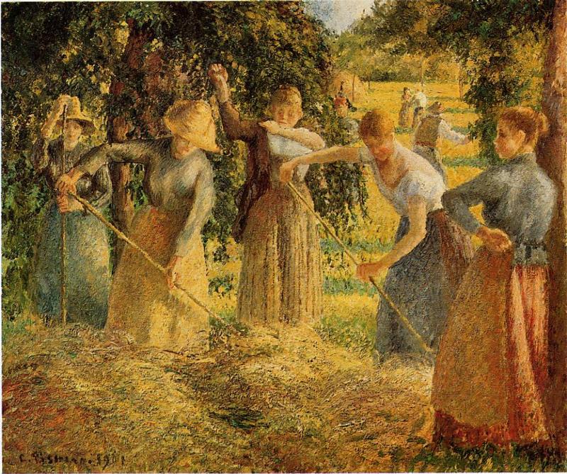 Harvest at Eragny (1901) - Camille Pissarro Tablo