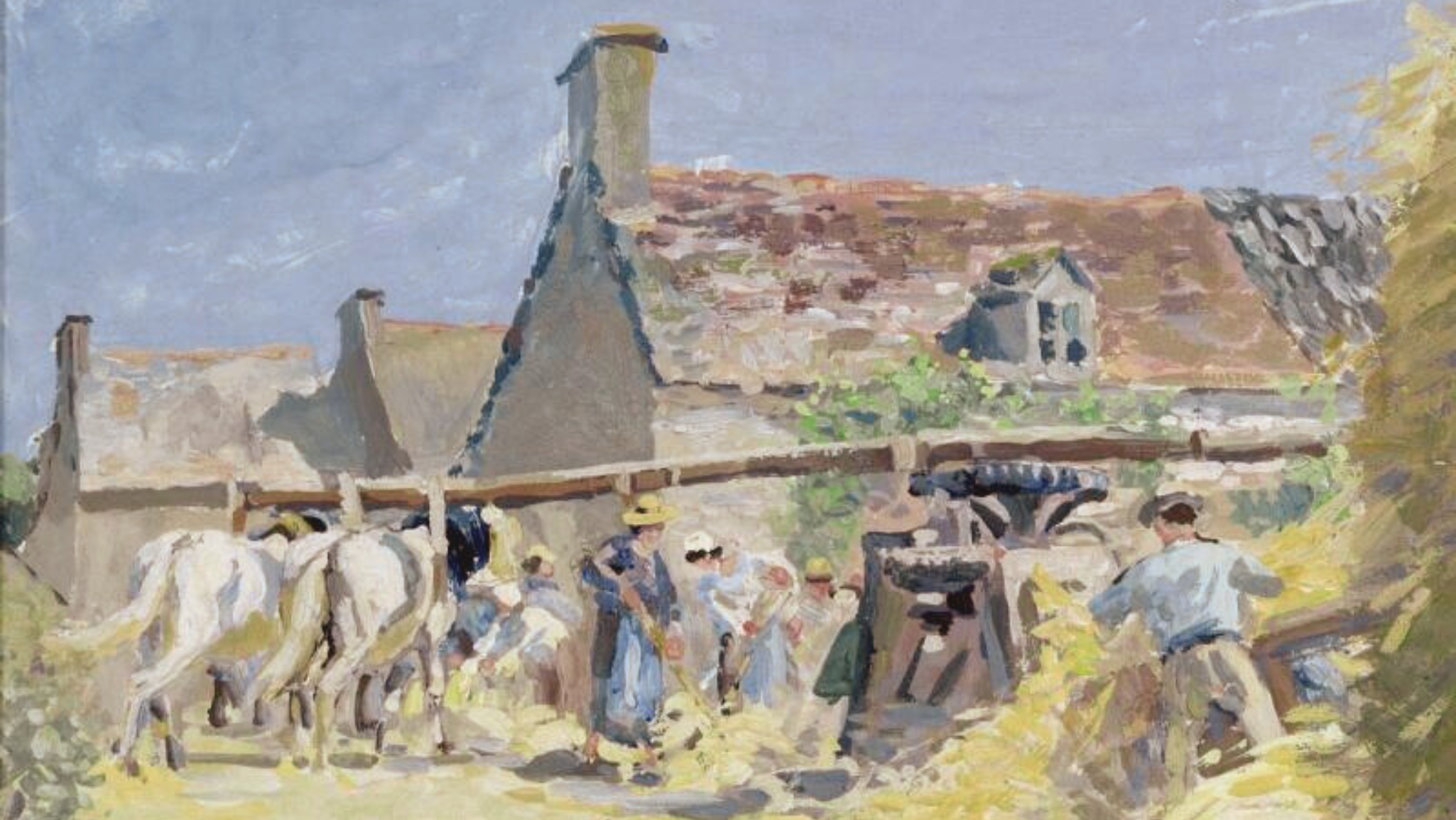 Harvest at Montfoucault (1876) - Camille Pissarro Tablo