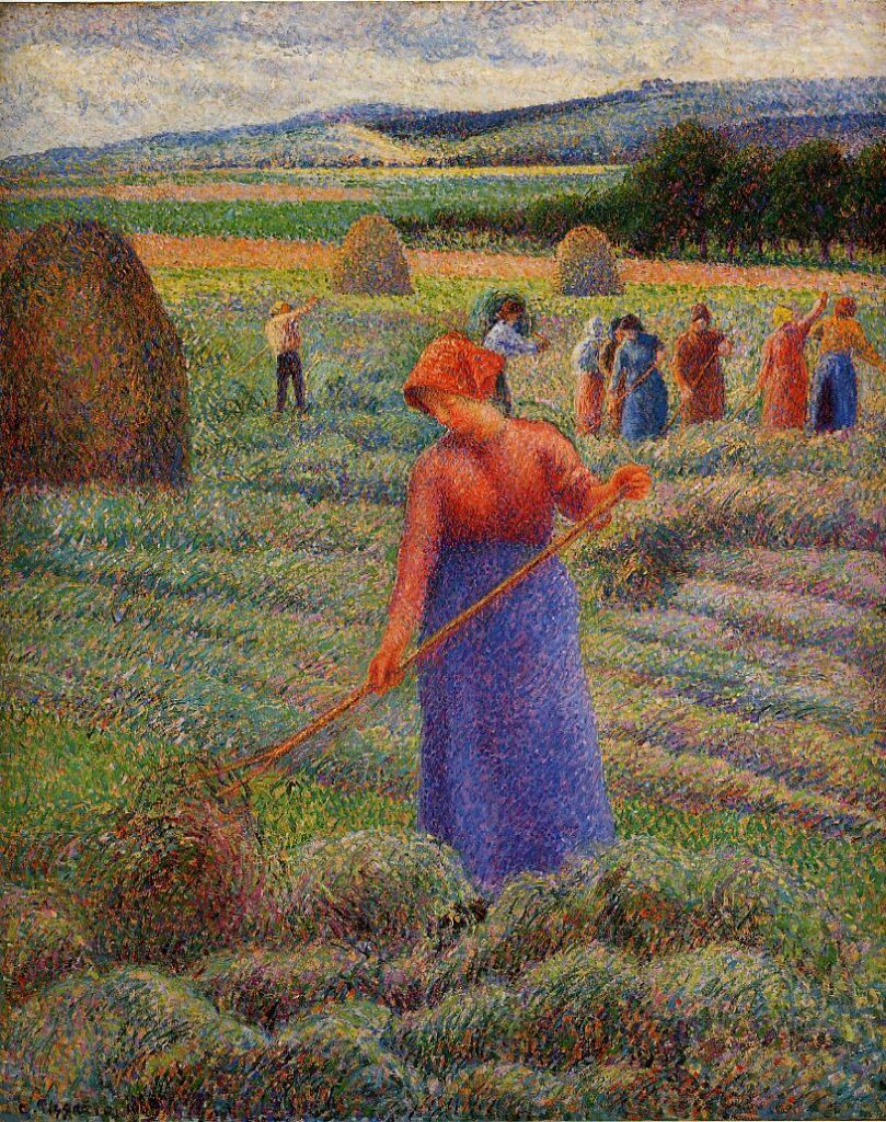 Haymakers at Eragny (1889) - Camille Pissarro Tablo
