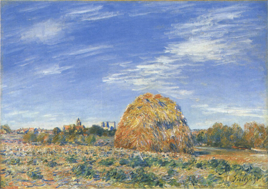 Haystacks in Moret in October (1890) - Alfred Sisley Tablo