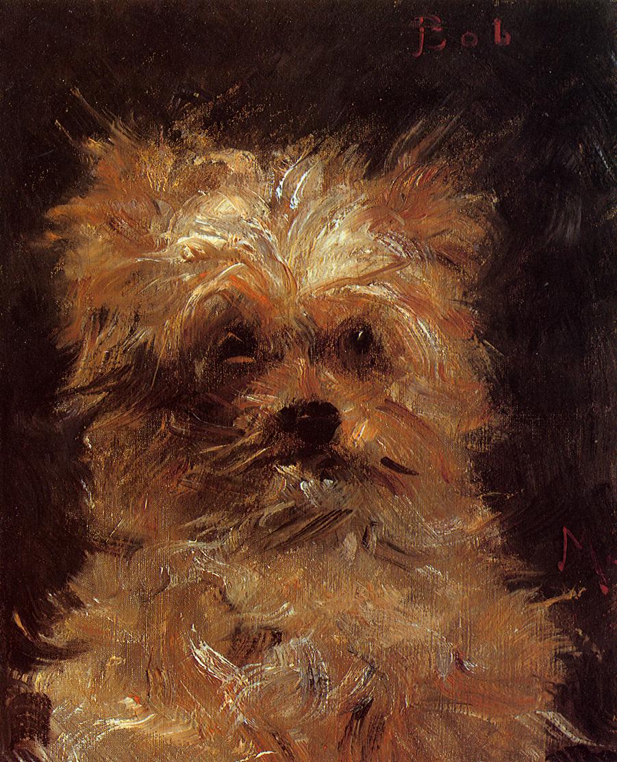 Head of a Dog (1876) - Edouard Manet Tablo