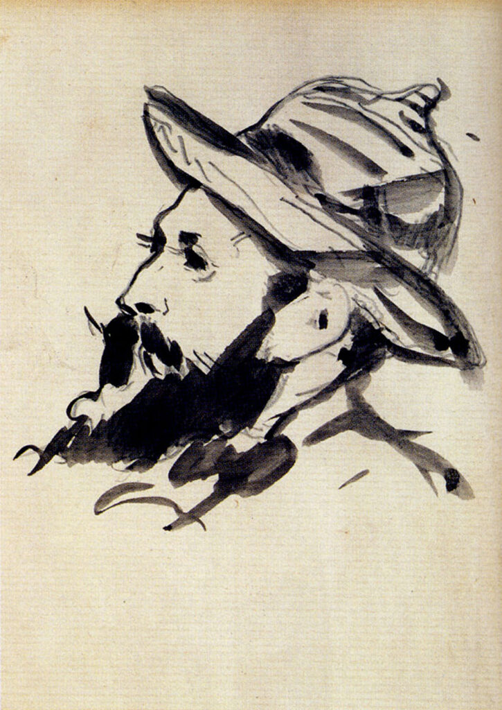 Head of a Man (Claude Monet) (1874) - Edouard Manet Tablo