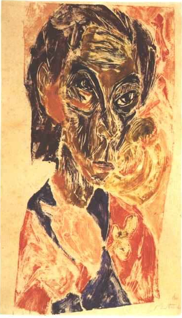 Head of a Sick Man (1917) - Ernst Ludwig Kirchner Tablo
