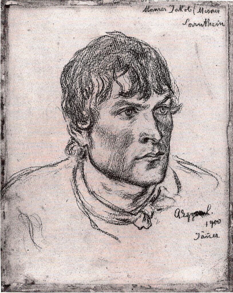 Head of a Young Man (study for the „cross“) (1900) - Albin Egger-Lienz Tablo