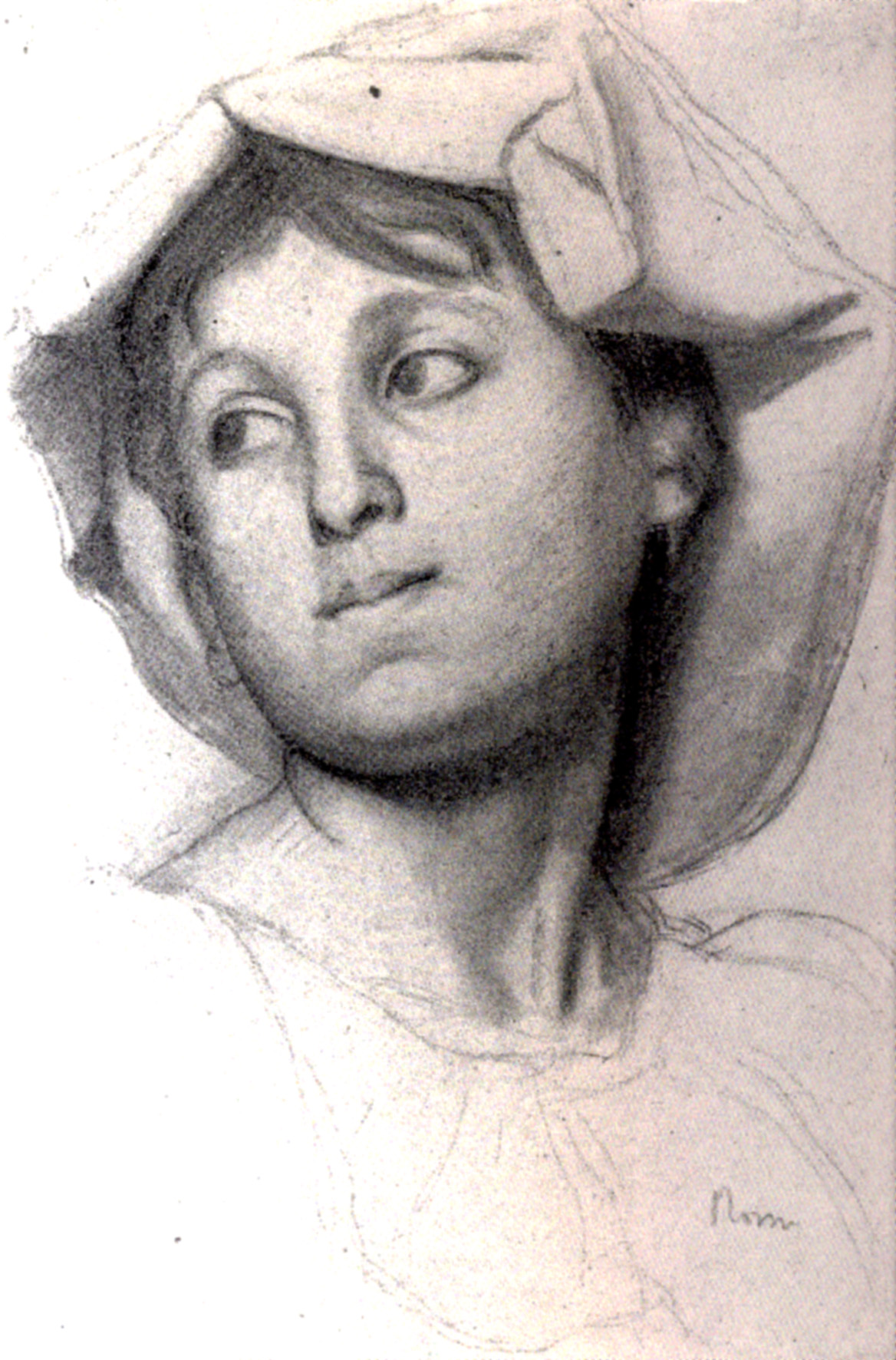 Head of a Young Roman Girl (1856) - Edgar Degas Tablo