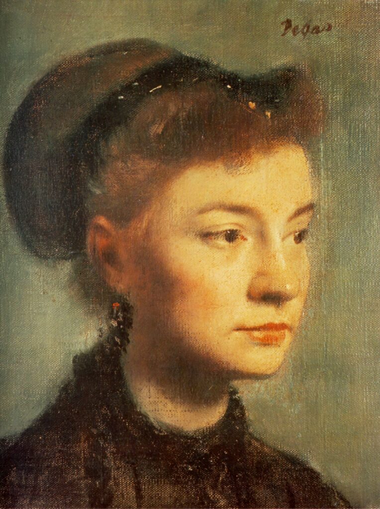 Head of a Young Woman (1867) - Edgar Degas Tablo