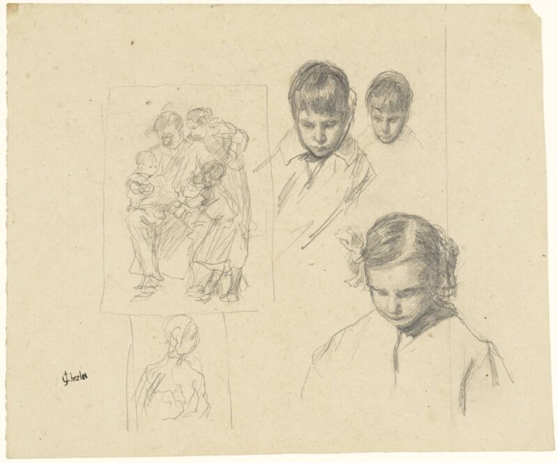 Heads Children and a Family Group (1900) - James Charles Tablo