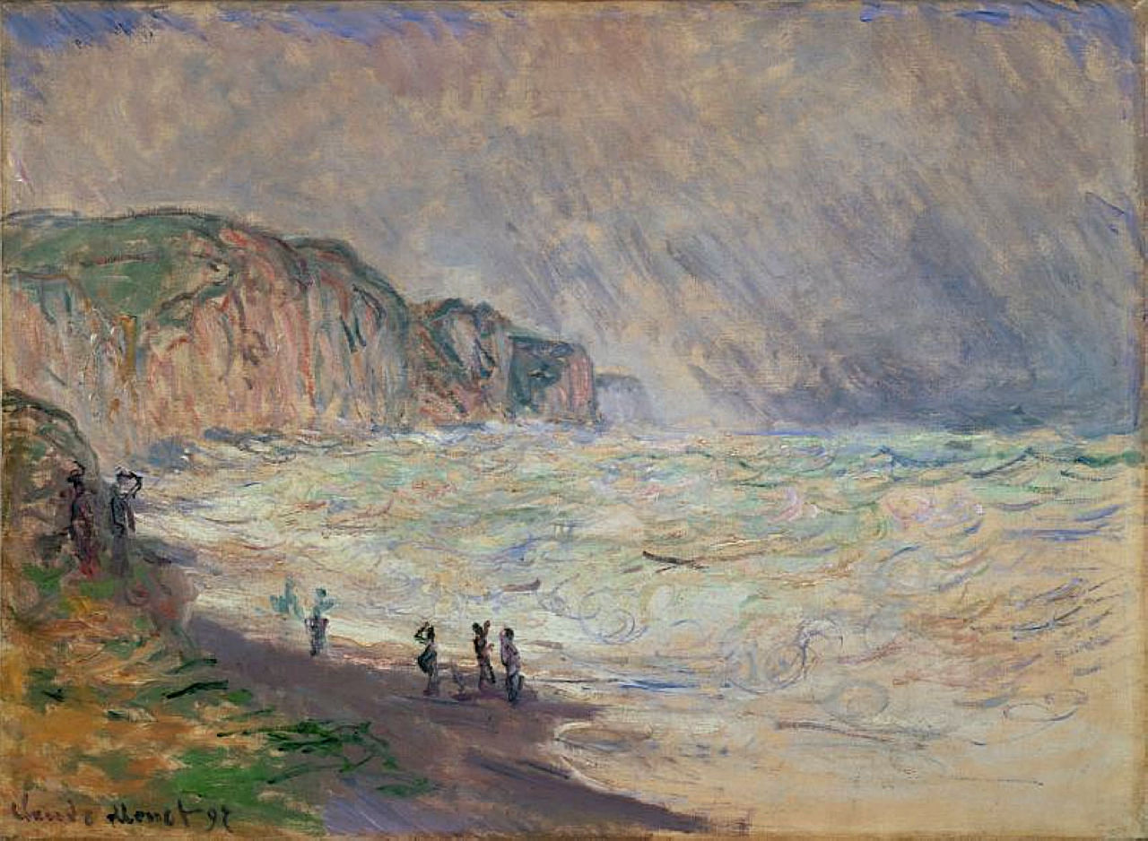 Heavy Sea at Pourville (1897) - Claude Monet Tablo